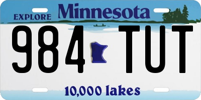 MN license plate 984TUT