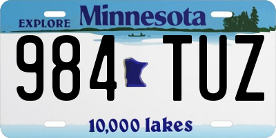 MN license plate 984TUZ
