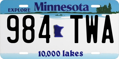 MN license plate 984TWA
