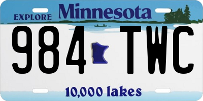 MN license plate 984TWC