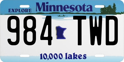 MN license plate 984TWD