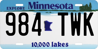 MN license plate 984TWK