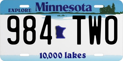 MN license plate 984TWO