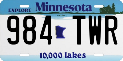 MN license plate 984TWR