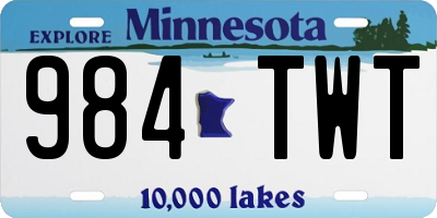 MN license plate 984TWT