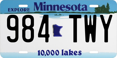 MN license plate 984TWY