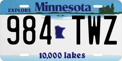 MN license plate 984TWZ