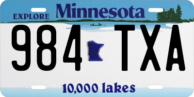 MN license plate 984TXA