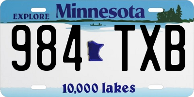 MN license plate 984TXB