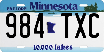 MN license plate 984TXC