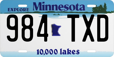 MN license plate 984TXD