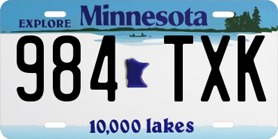 MN license plate 984TXK