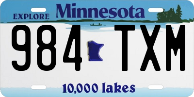 MN license plate 984TXM
