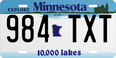 MN license plate 984TXT