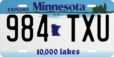 MN license plate 984TXU