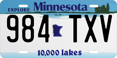 MN license plate 984TXV