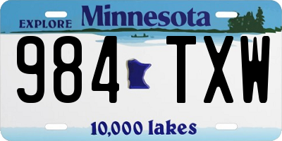MN license plate 984TXW