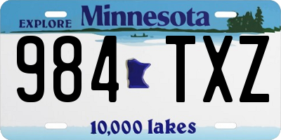 MN license plate 984TXZ