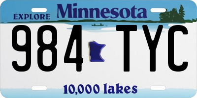 MN license plate 984TYC