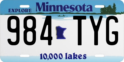 MN license plate 984TYG
