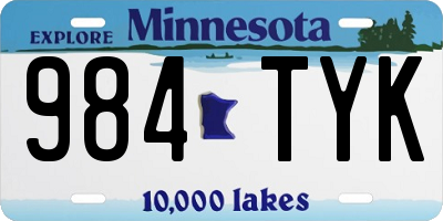MN license plate 984TYK