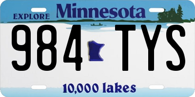 MN license plate 984TYS