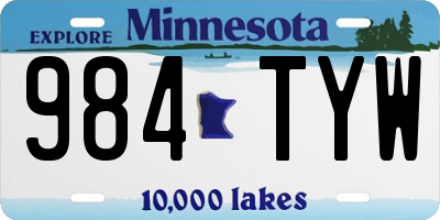 MN license plate 984TYW