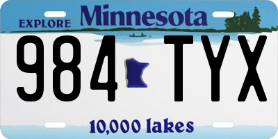 MN license plate 984TYX