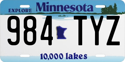 MN license plate 984TYZ