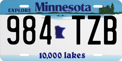 MN license plate 984TZB