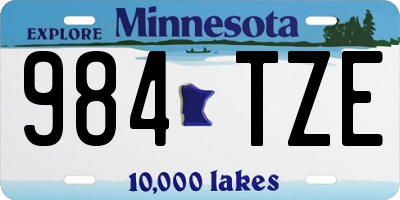 MN license plate 984TZE
