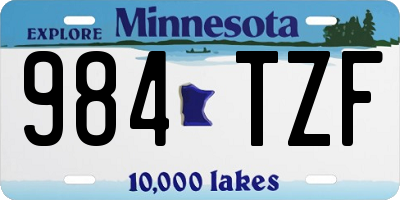MN license plate 984TZF