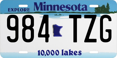 MN license plate 984TZG