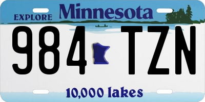 MN license plate 984TZN