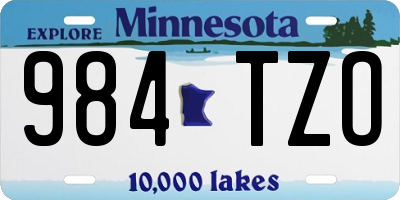 MN license plate 984TZO