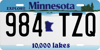MN license plate 984TZQ