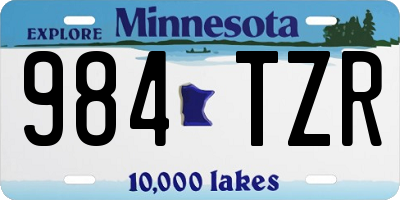 MN license plate 984TZR