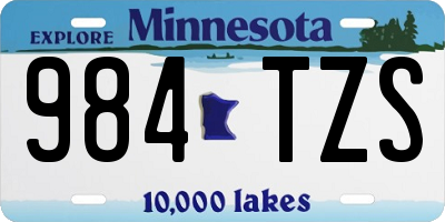 MN license plate 984TZS