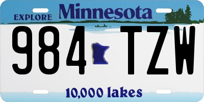 MN license plate 984TZW