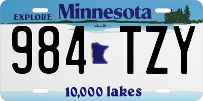 MN license plate 984TZY