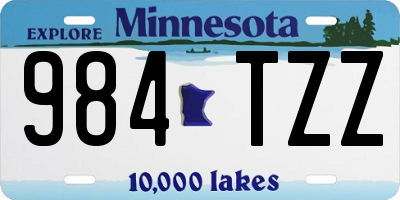 MN license plate 984TZZ
