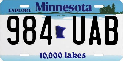 MN license plate 984UAB