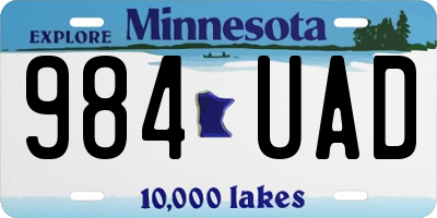 MN license plate 984UAD