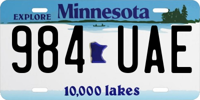 MN license plate 984UAE