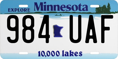 MN license plate 984UAF