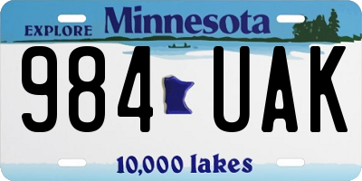 MN license plate 984UAK