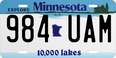 MN license plate 984UAM