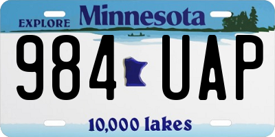 MN license plate 984UAP
