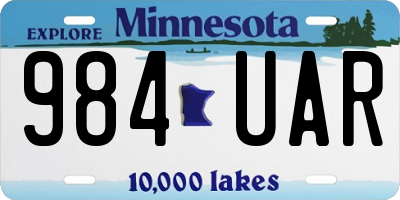 MN license plate 984UAR