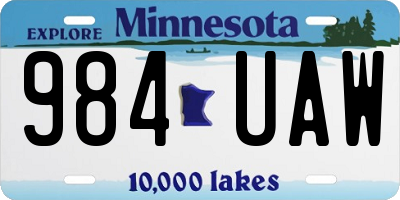 MN license plate 984UAW